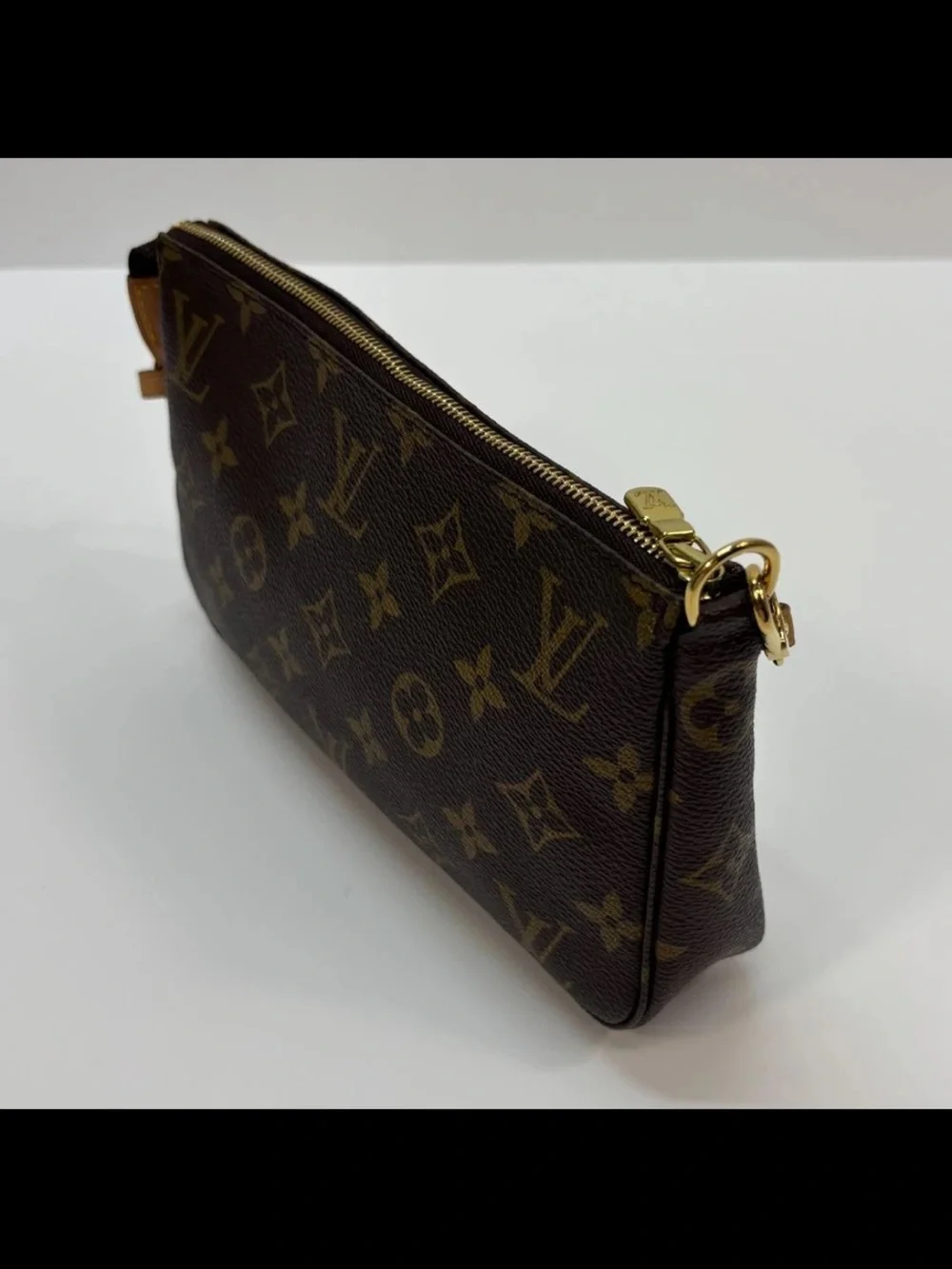 Louis Vuitton Monogram Canvas Mini Pochette with Vachetta Strap